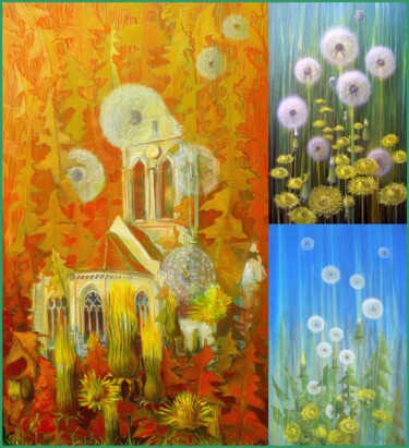 绘画 标题为“L'église Van-Gogh :…” 由Applestrophe, 原创艺术品, 丙烯