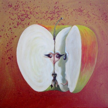 Peinture intitulée "Pommes au restauran…" par Applestrophe, Œuvre d'art originale, Acrylique