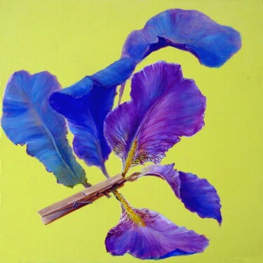 Malerei mit dem Titel "Fleur d'Iris, Iris…" von Applestrophe, Original-Kunstwerk, Acryl