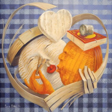 Картина под названием ""Bisous à la Norman…" - Applestrophe, Подлинное произведение искусства, Акрил
