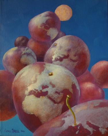 Painting titled "La Fête Prunes de B…" by Applestrophe, Original Artwork, Acrylic