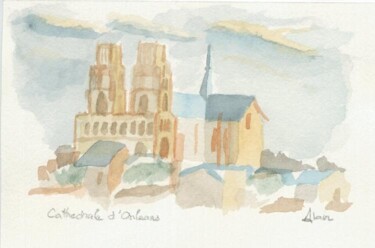 Painting titled "0011 Cathedrale d'O…" by Aquarelles-Alain, Original Artwork, Oil
