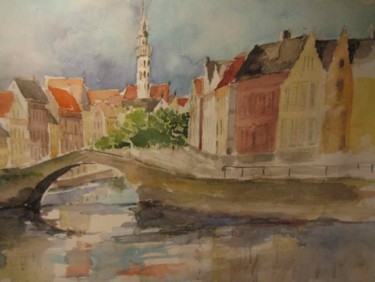 Painting titled "Bruges" by Jacqueline De Streel, Original Artwork