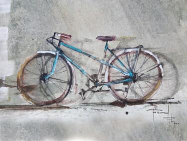제목이 "Le vélo bleu"인 미술작품 Pascal Pihen로, 원작, 아크릴