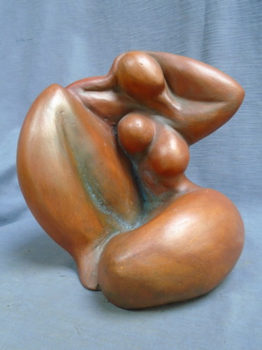 Escultura intitulada "Femme assise stylis…" por Marie Ruiz, Obras de arte originais, Cerâmica