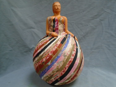 Sculpture intitulée "Femme sphère terre…" par Marie Ruiz, Œuvre d'art originale, Céramique