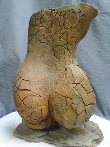 Escultura intitulada "Buste dos vestige,…" por Marie Ruiz, Obras de arte originais, Cerâmica