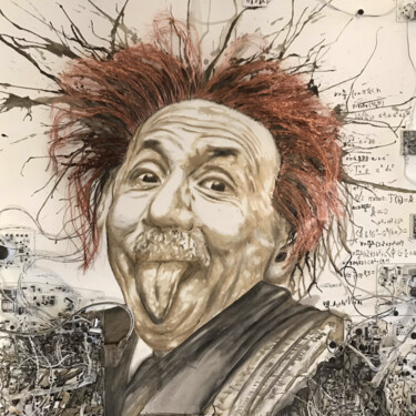 "Albert Einstein" başlıklı Tablo Aquilino tarafından, Orijinal sanat, Akrilik Ahşap Sedye çerçevesi üzerine monte edilmiş