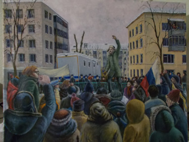 Schilderij getiteld "We are here the pow…" door Artyom Ukhov, Origineel Kunstwerk, Olie