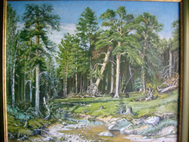 Peinture intitulée "Copy of I.Shishkin'…" par Artyom Ukhov, Œuvre d'art originale, Huile