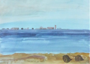 Картина под названием "Venise, les barques…" - Giulia Archer, Подлинное произведение искусства, Акварель