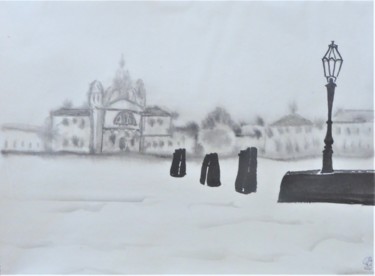 Ζωγραφική με τίτλο "Venise San Giorgio" από Giulia Archer, Αυθεντικά έργα τέχνης, Ακουαρέλα