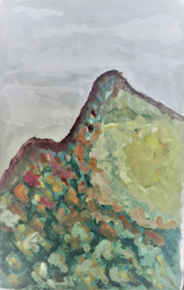 Peinture intitulée "la colline" par Giulia Archer, Œuvre d'art originale, Huile Monté sur Panneau de bois