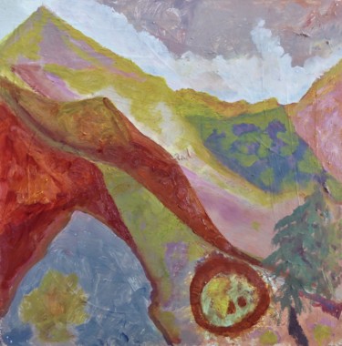 Pittura intitolato "le rocher bleu - le…" da Giulia Archer, Opera d'arte originale, Olio