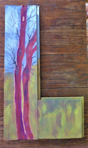 Pittura intitolato "arbres imaginaires 5" da Giulia Archer, Opera d'arte originale, Olio