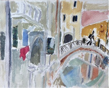 Pintura intitulada "Venise, le chiffon…" por Giulia Archer, Obras de arte originais, Aquarela