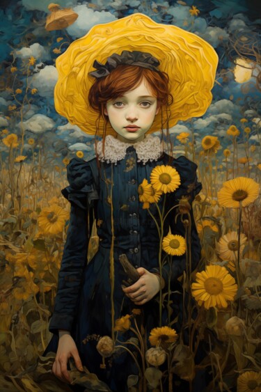Arte digital titulada "Sunflowers - Limite…" por Archimede Art, Obra de arte original, Impresión digital