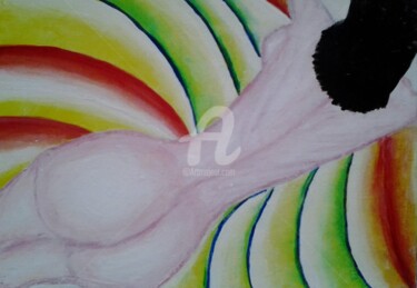 Peinture intitulée "Nudo e sabbia" par Arduino Rossi, Œuvre d'art originale, Acrylique Monté sur Châssis en bois