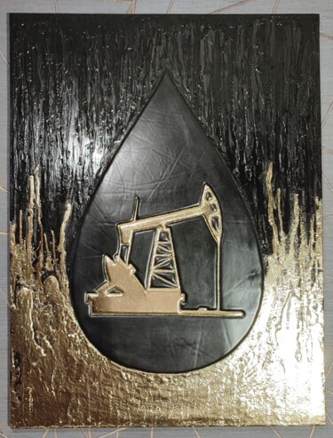 Картина под названием "Dance of oil" - Areg Ardo, Подлинное произведение искусства, Кожа