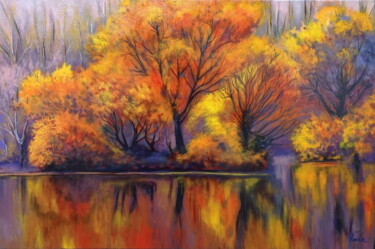 Peinture intitulée "Autumn" par Areva, Œuvre d'art originale, Huile