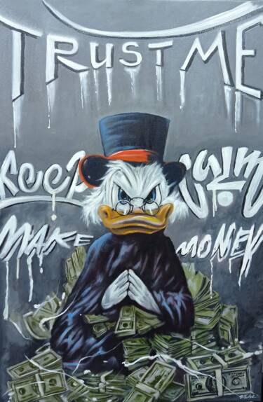 Pintura intitulada "Scrooge McDuck 1" por Areva, Obras de arte originais, Óleo