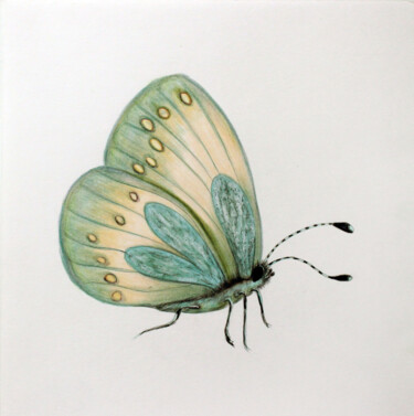 Painting titled "Blue Butterfly" by Arevik Avetisyan, Original Artwork, Watercolor