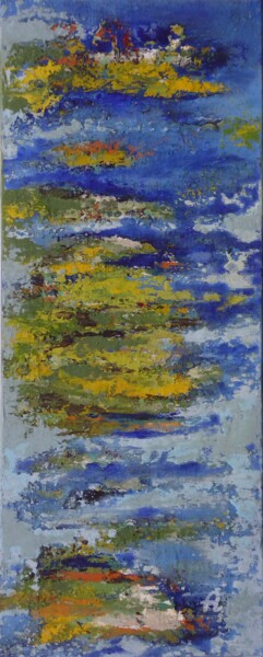 Painting titled "Paradis bleu" by Marina Argentini, Original Artwork, Other