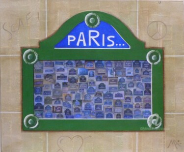 Painting titled "Rues de Paris" by Marina Argentini, Original Artwork