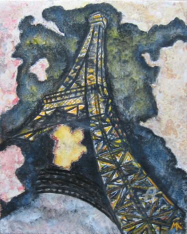 Painting titled "Las Vegas Eiffel To…" by Marina Argentini, Original Artwork