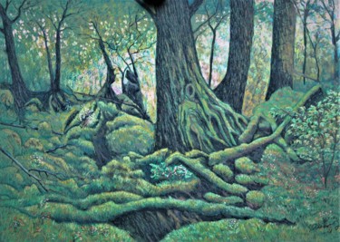 Рисунок под названием "forest.1" - Ari Reinikainen, Подлинное произведение искусства, Пастель
