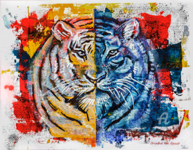 Painting titled "Tiger" by Ariadna De Raadt, Original Artwork, Acrylic