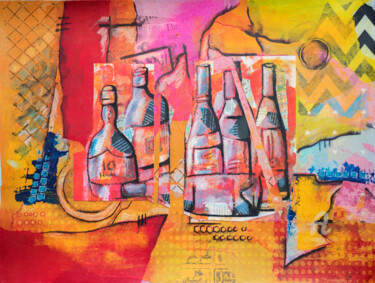 Malerei mit dem Titel "Kitchen Art - Drink" von Ariadna De Raadt, Original-Kunstwerk, Bleistift