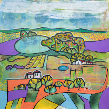 Malerei mit dem Titel "Seasonal Landscape…" von Ariadna De Raadt, Original-Kunstwerk, Acryl