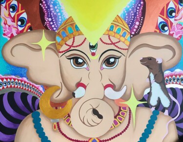 "Ganesha" başlıklı Tablo Ariadna Maslowska tarafından, Orijinal sanat, Akrilik Ahşap Sedye çerçevesi üzerine monte edilmiş