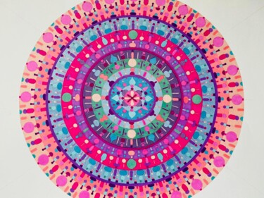 Pittura intitolato "PINK MANDALA" da Arianna Chiara Di Troila (Aryn), Opera d'arte originale, Pennarello