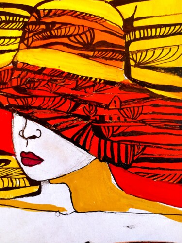 Painting titled "Mysterious Lady ser…" by Arina Bodnar, Original Artwork, Ink