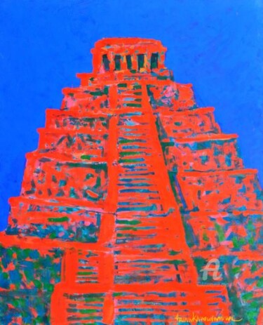 Painting titled "The Temple ( Храм )…" by Arina Handaman, Original Artwork, Acrylic