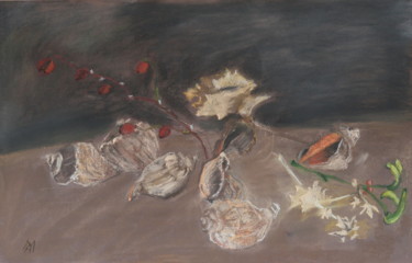 Pittura intitolato "Scallops with Roseh…" da Arina Ioana Muntean, Opera d'arte originale, Pastello