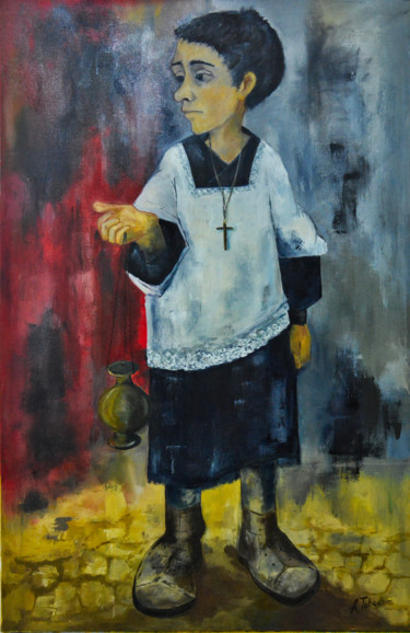 Peinture intitulée "L'enfant de choeur" par Arina Tcherem, Œuvre d'art originale, Huile