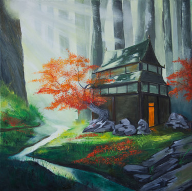 Peinture intitulée "La cabane de Maître…" par Arina Tcherem, Œuvre d'art originale, Huile