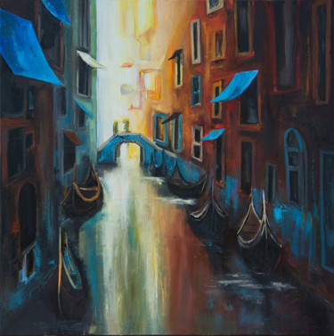 Peinture intitulée "Venise. Jeux d'ombr…" par Arina Tcherem, Œuvre d'art originale, Huile Monté sur Châssis en bois