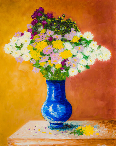 Malerei mit dem Titel "Bouquet of flowers…" von Arina Yastrebova, Original-Kunstwerk, Öl Auf Keilrahmen aus Holz montiert