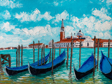 Malerei mit dem Titel "Venice Cityscape Go…" von Arina Yastrebova, Original-Kunstwerk, Öl