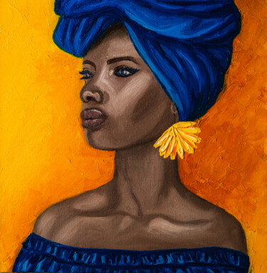 Schilderij getiteld "African American Wo…" door Arina Yastrebova, Origineel Kunstwerk, Olie
