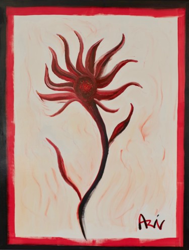 Peinture intitulée "La fleur amoureuse" par Vincent Arin, Œuvre d'art originale, Huile