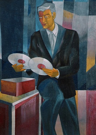 Painting titled "Neil with Platinum…" by Arindam Bose, Original Artwork, Oil