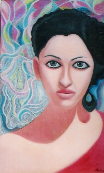 Painting titled "Monalisa" by Arindam Bose, Original Artwork, Oil