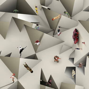 Digitale Kunst mit dem Titel "Escher in de bevolk…" von Arjen Roos, Original-Kunstwerk, 3D Modellierung