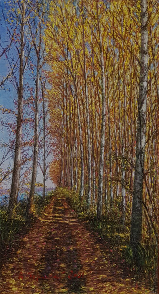 Painting titled "Autumn on the banks…" by Arkady Paransky, Original Artwork, Pastel