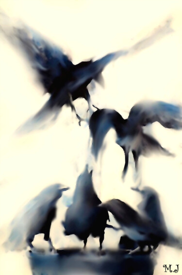 Arts numériques intitulée "Ravens - Digital Pa…" par Armajay, Œuvre d'art originale, Peinture numérique